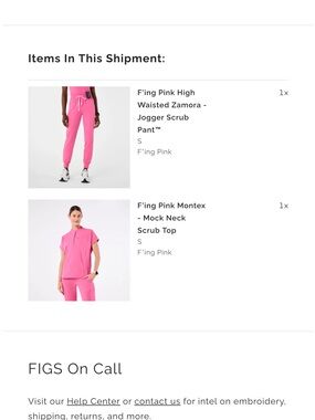 FIGS F'ing Pink Zamora High-Waisted Jogger Scrub Pant Top XS bottom S